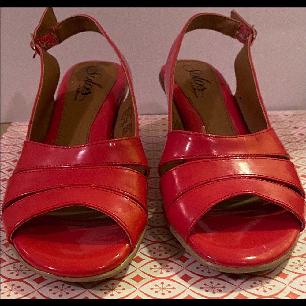 Solos by Softspot red sling back heeled Sandals